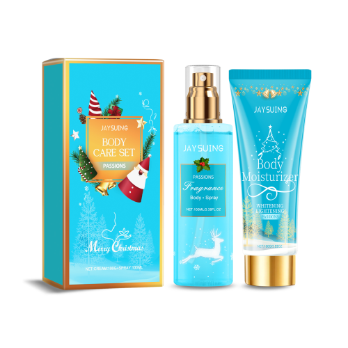 Jaysuing Christmas Perfumed Body Care Set, Deodorant Spray Body Lotion For Lasting Holiday Party Scent